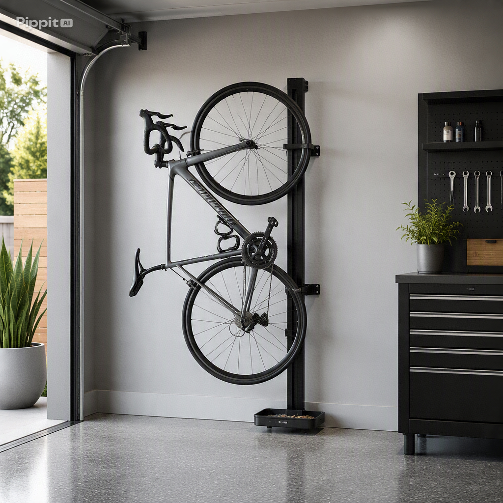 Support Mural Vertical pour Vélo avec Crochet Pivotant à 360°