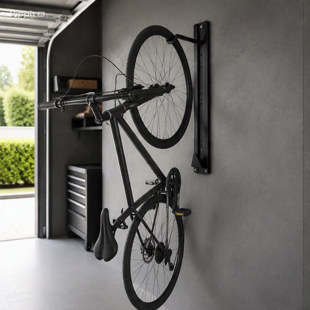 Support Mural Vertical pour Vélo avec Crochet Pivotant à 360°