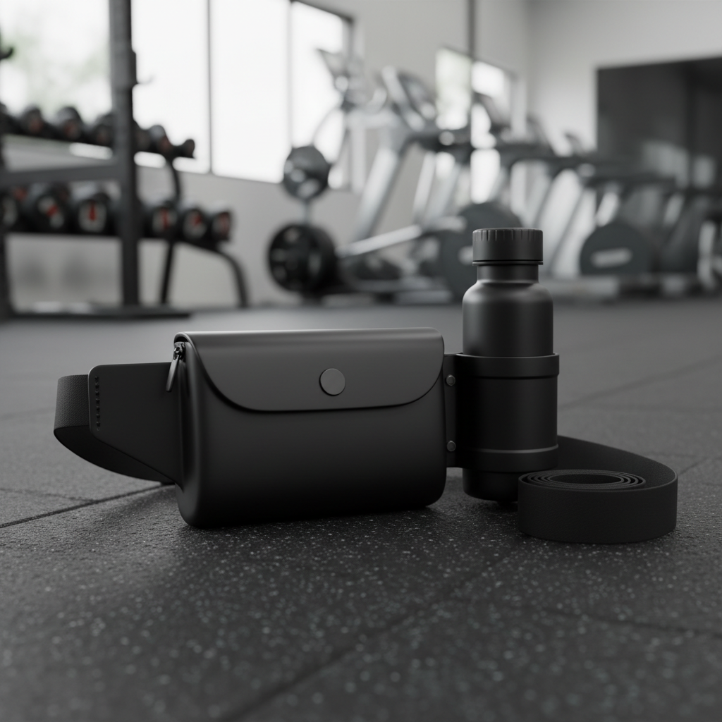 Sporttasche mit integriertem magnetischem Flaschenhalter
