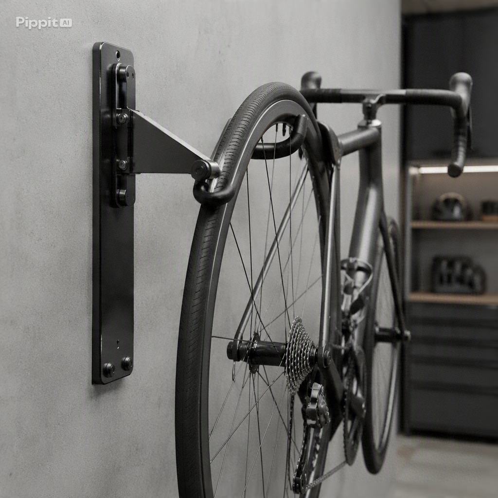 Support Mural Vertical pour Vélo avec Crochet Pivotant à 360°
